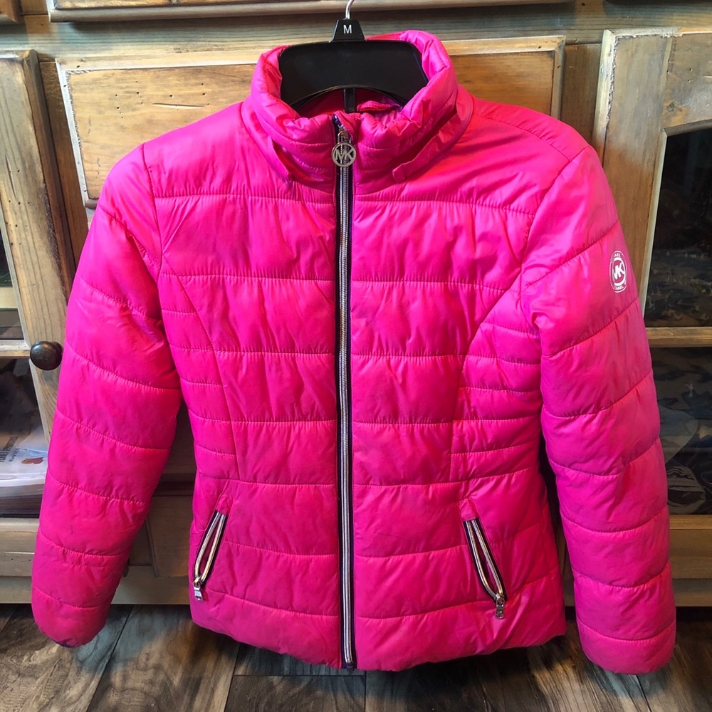 Girls Pink Michael Kors Puff Coat